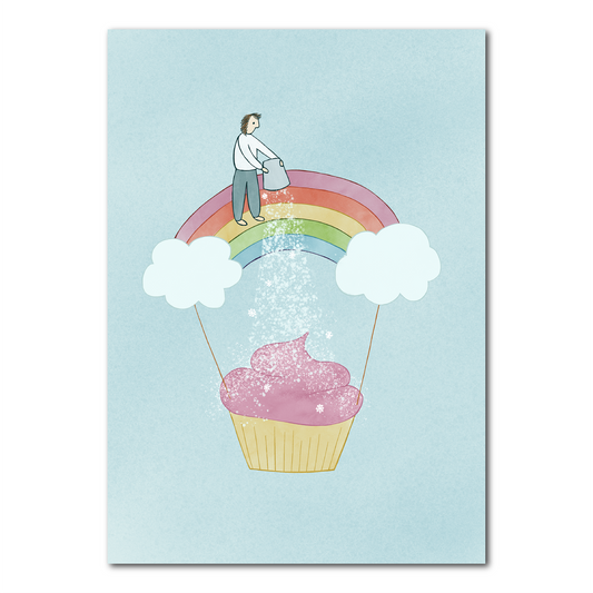 Regenboog cupcake | Kaart