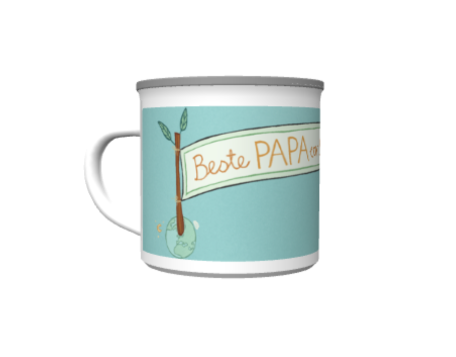 Beste papa emaille mok