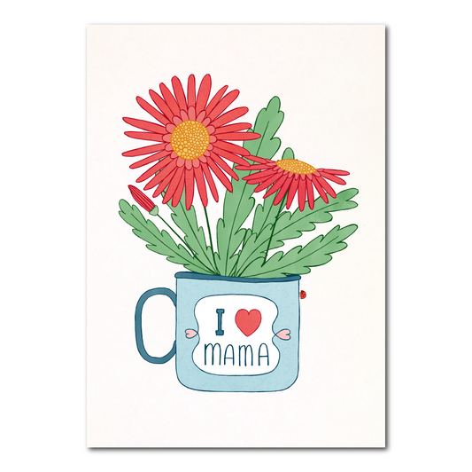 Ik-hart-mama | Kaart met bloemen