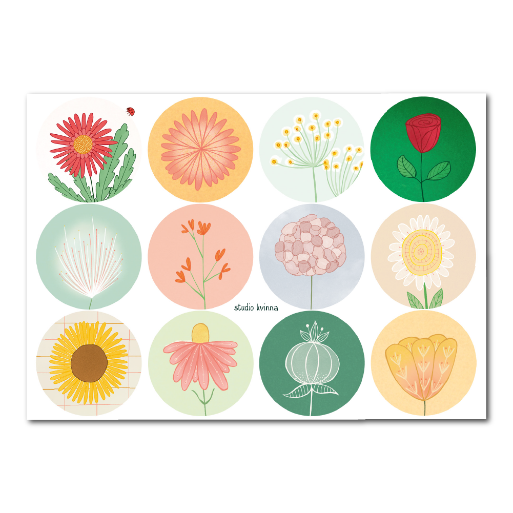 Bloemen stickervel