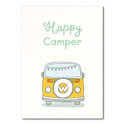 Camping Kaartenset – Handgetekende Ansichtkaarten (Set van 5)