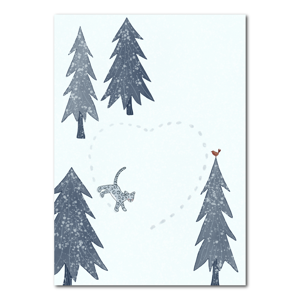 Snow Leopard with Heart | Card