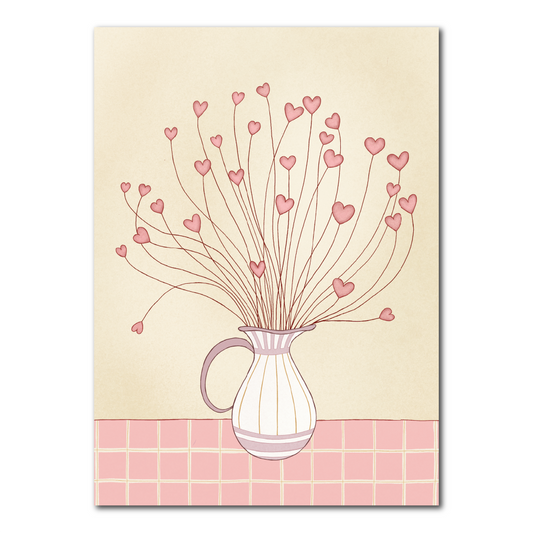 Vase with hearts | Card