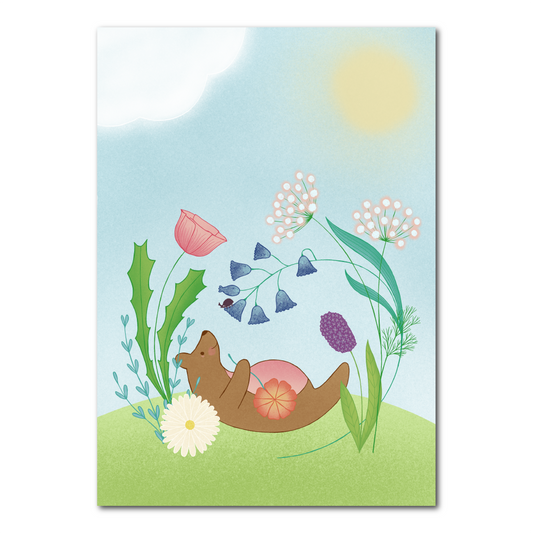 Bear with flowers | Card