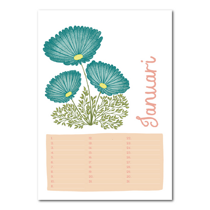 Birthday Calendar with Flowers