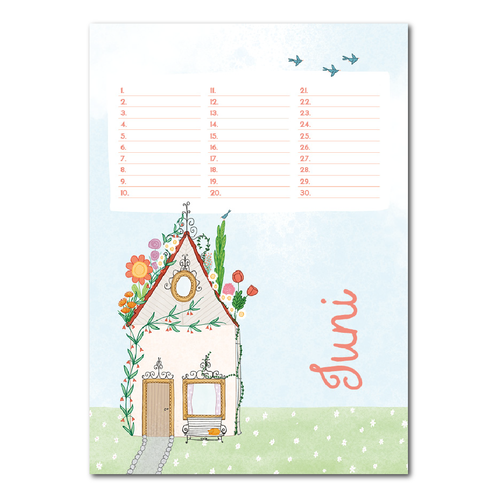 Birthday Calendar with Flowers