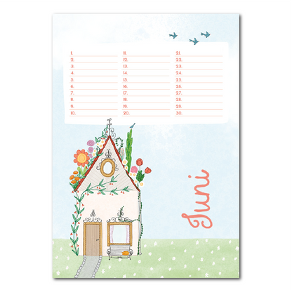 Birthday Calendar with Flowers