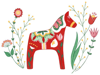 Scandinavië Kaartenset – Handgetekende Illustraties (Set van 5)