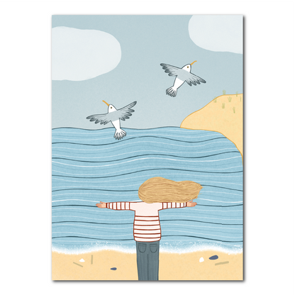 Strand Kaartenset – Handgetekende Ansichtkaarten (Set van 5)