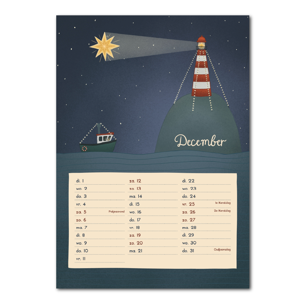 Muurkalender strand & Zee 2026