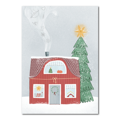 Zweeds rood huis | Kerstkaart