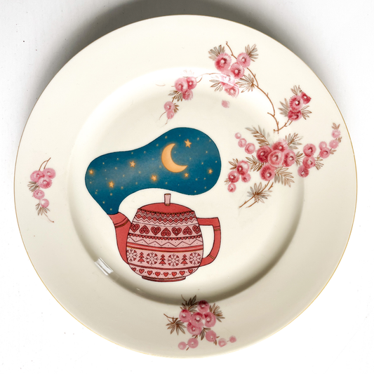 Bordje met theepot en sterrennacht I