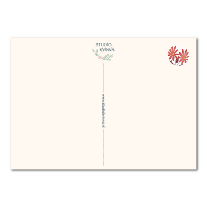 Vintage kopje met bloemen | Ansichtkaart