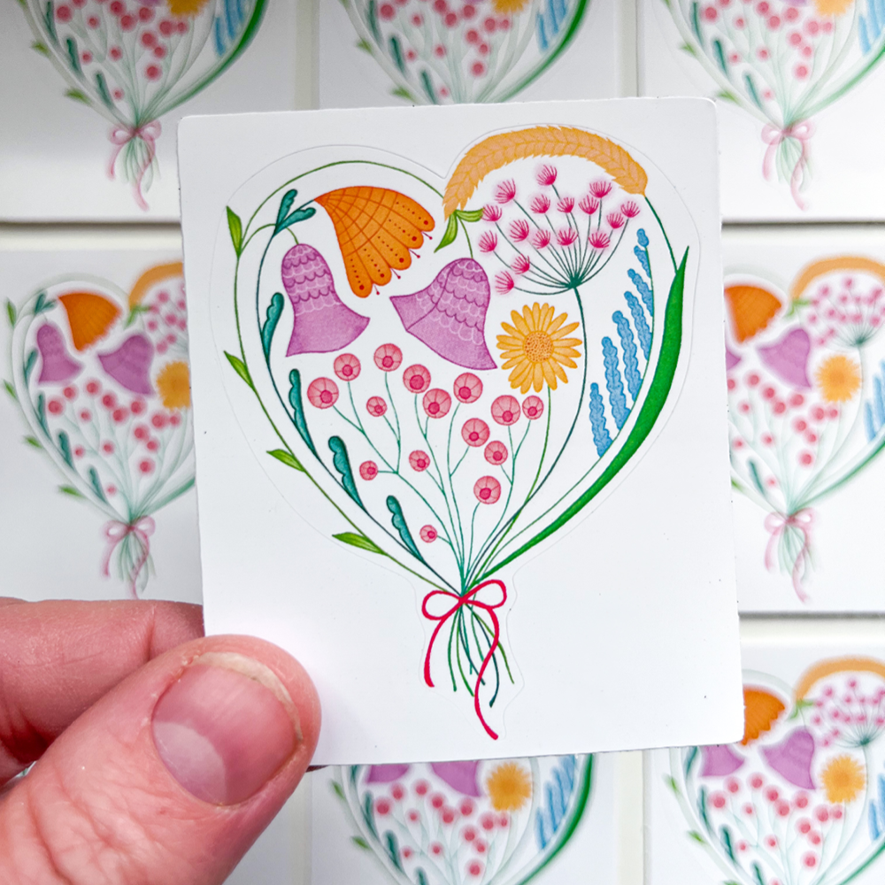 Hart van bloemen | Sticker