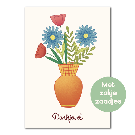 Dankjewel | Kaart met bloemzaadjes