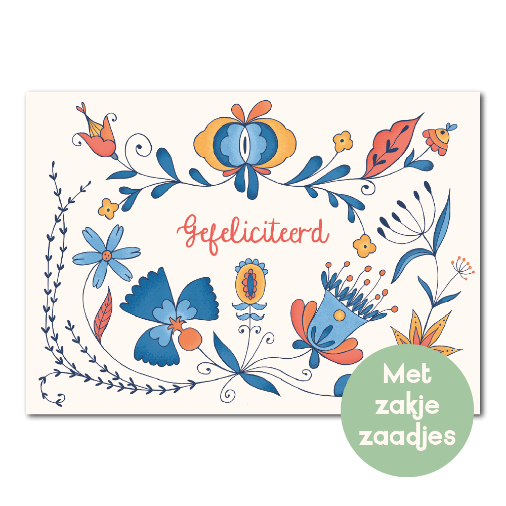Gefeliciteerd | Kaart met bloemzaadjes