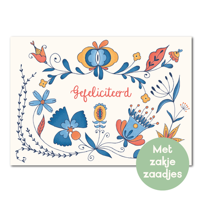 Gefeliciteerd | Kaart met bloemzaadjes