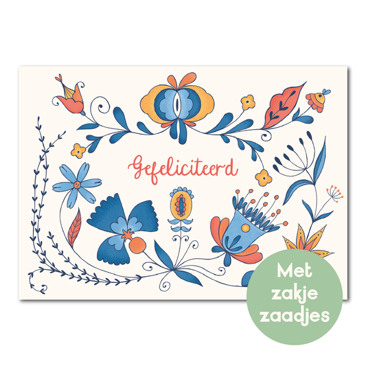 Gefeliciteerd | Kaart met bloemzaadjes