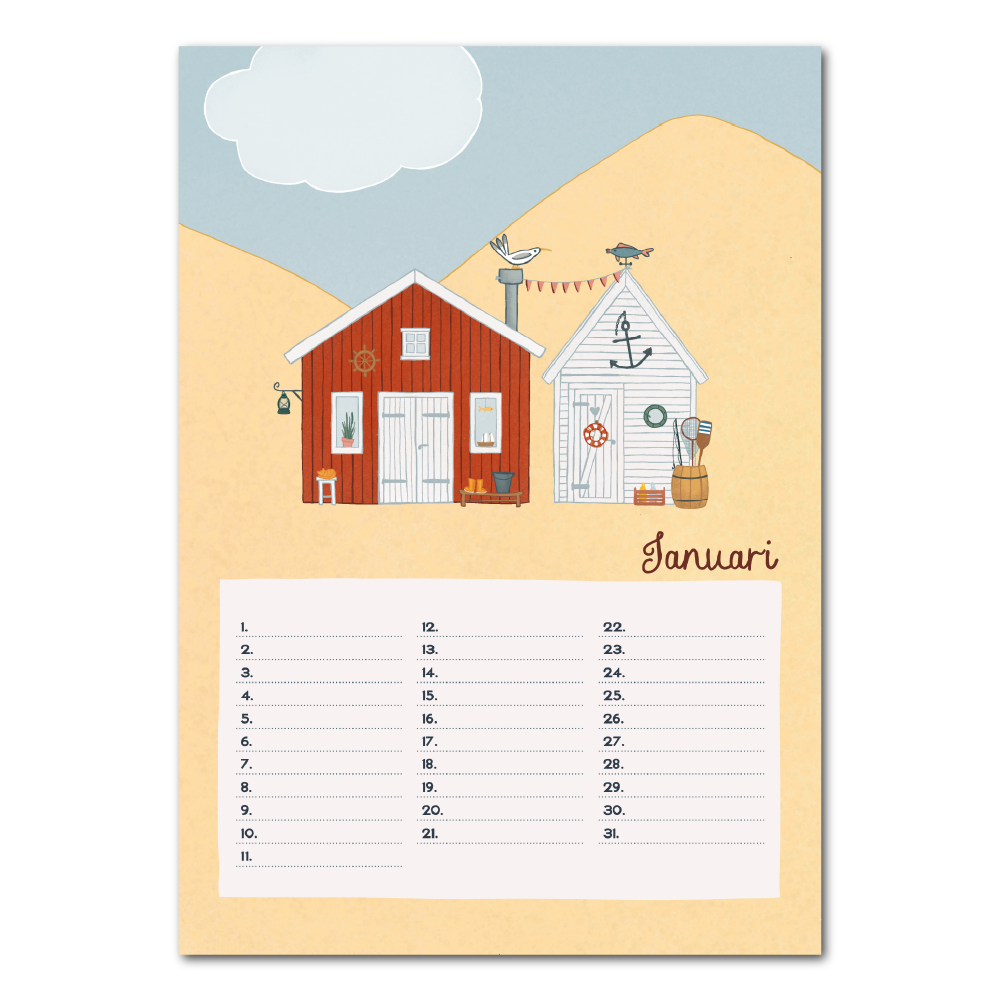 Zee en strand verjaardagskalender