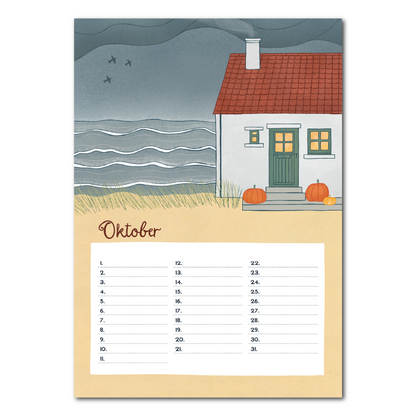 Zee en strand verjaardagskalender