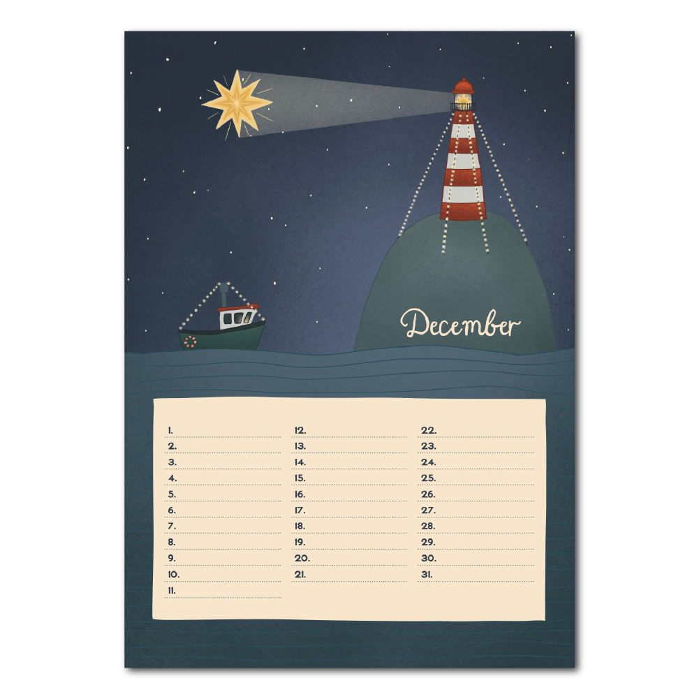 Zee en strand verjaardagskalender