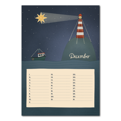 Zee en strand verjaardagskalender