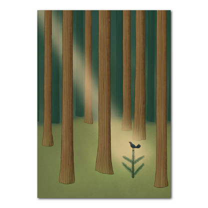 Merel in het bos | Ansichtkaart Zweedse zomer