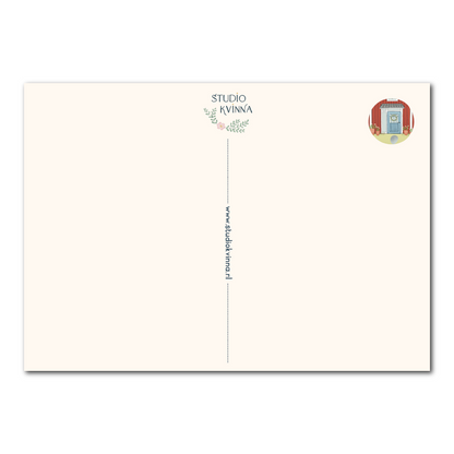 Zweeds huis met bloementuin | A5 print