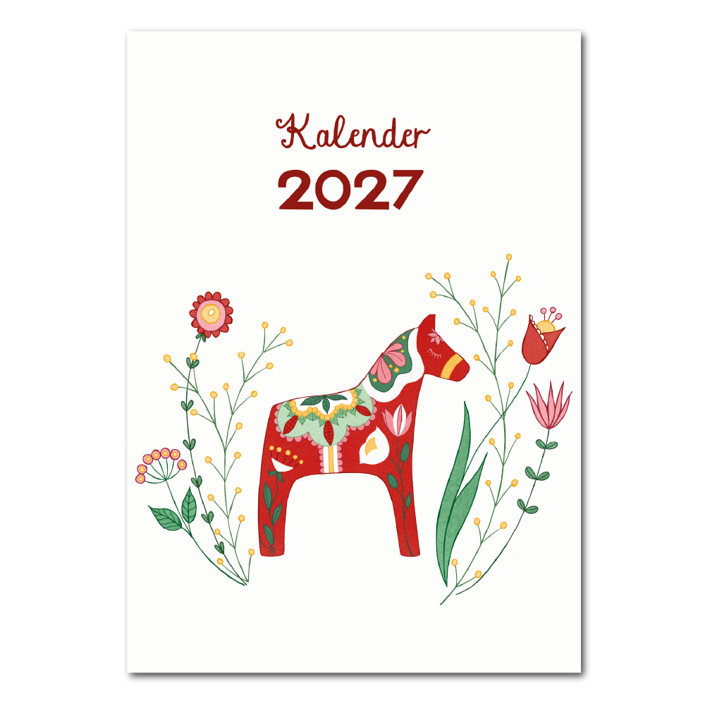 Geïllustreerde Zweden muurkalender 2027