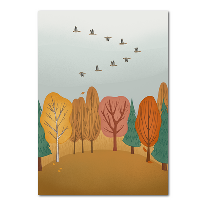 Gansjes onderweg | Herfst ansichtkaart
