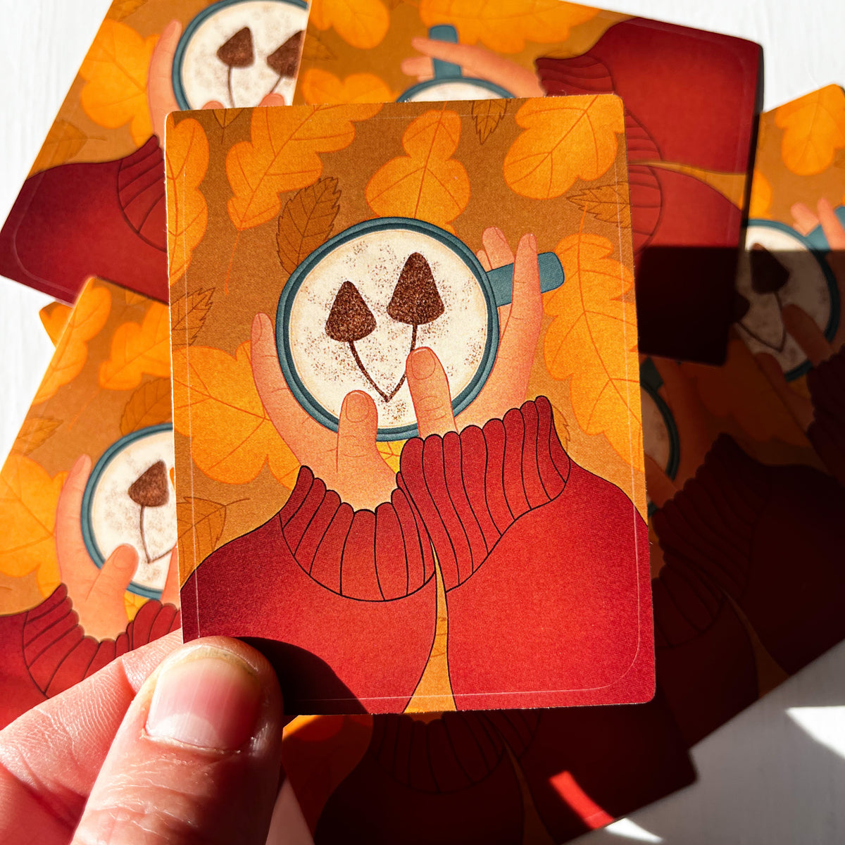 Herfstige cappuccino | Sticker