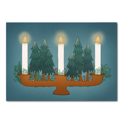Kandelaar in het bos | Ansichtkaart