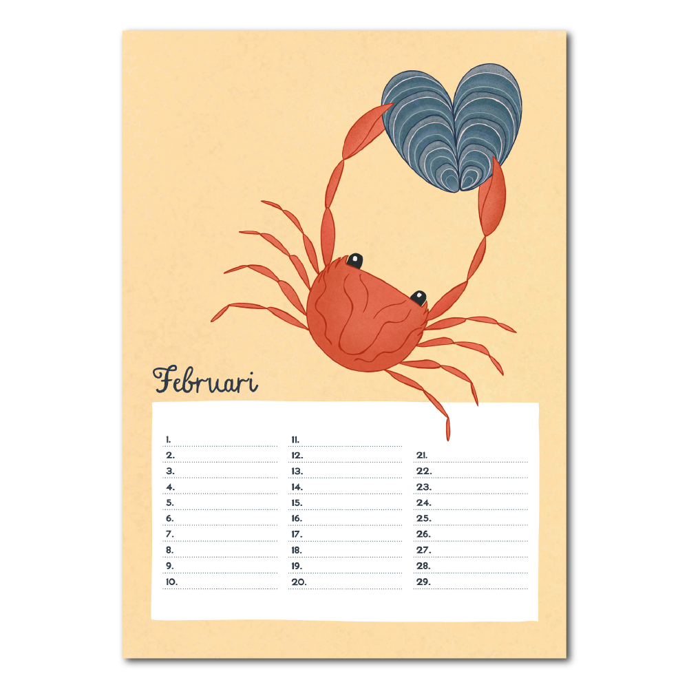 Zee en strand verjaardagskalender