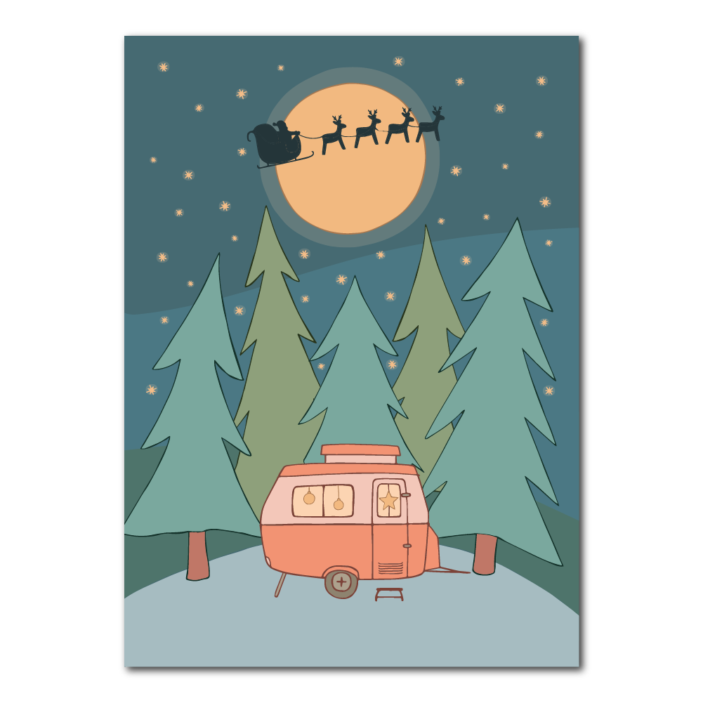 Caravan kerstman | Kerstkaart