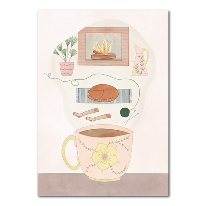 Hygge Kaartenset – Handgetekende Ansichtkaarten (Set van 5)